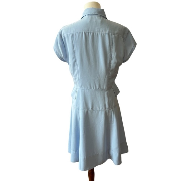 NANETTE LEPORE DRESS LT BLUE 8 ZIP FRONT SPORTY RETRO COASTAL GRANDMA CASUAL - Picture 5 of 12